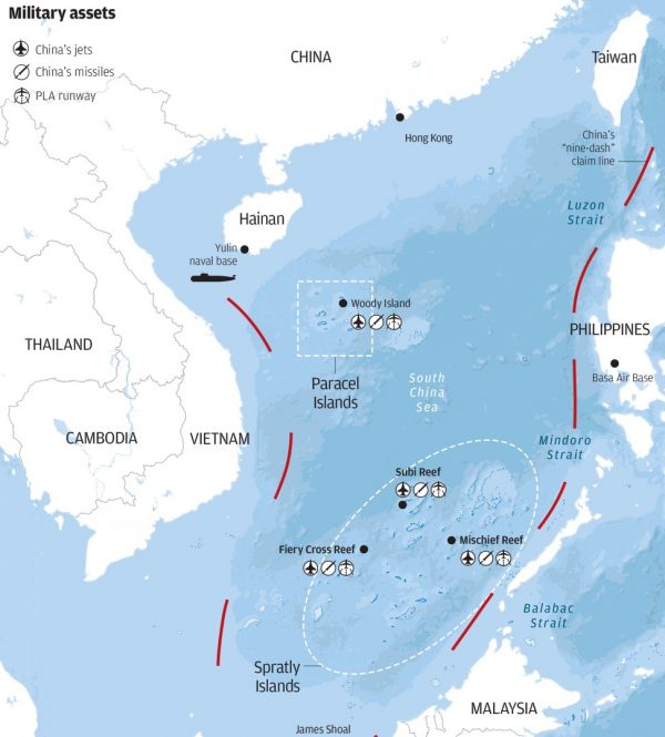 China bases in South China Sea SCMB 2018 Jul | Bradley West